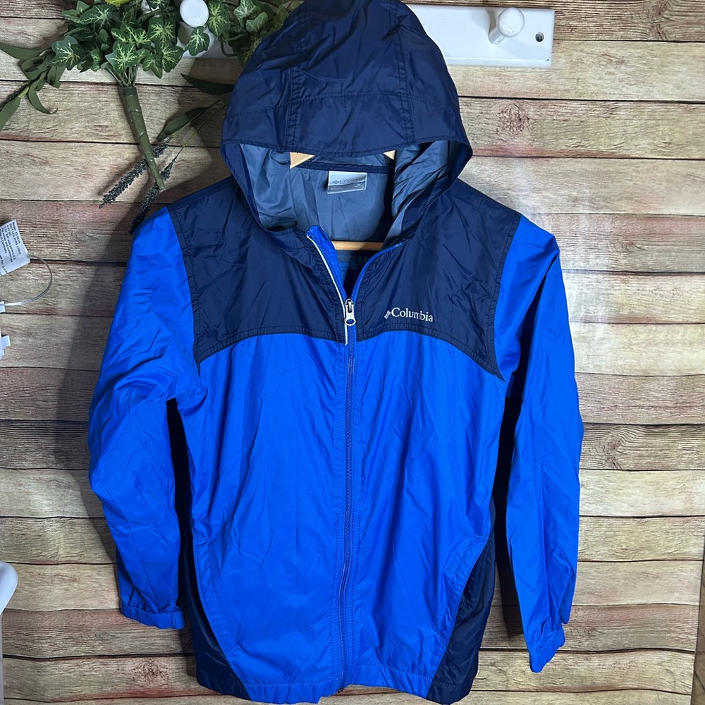 Columbia Blue Waterproof Windbreaker Jacket Boys Size 10/12